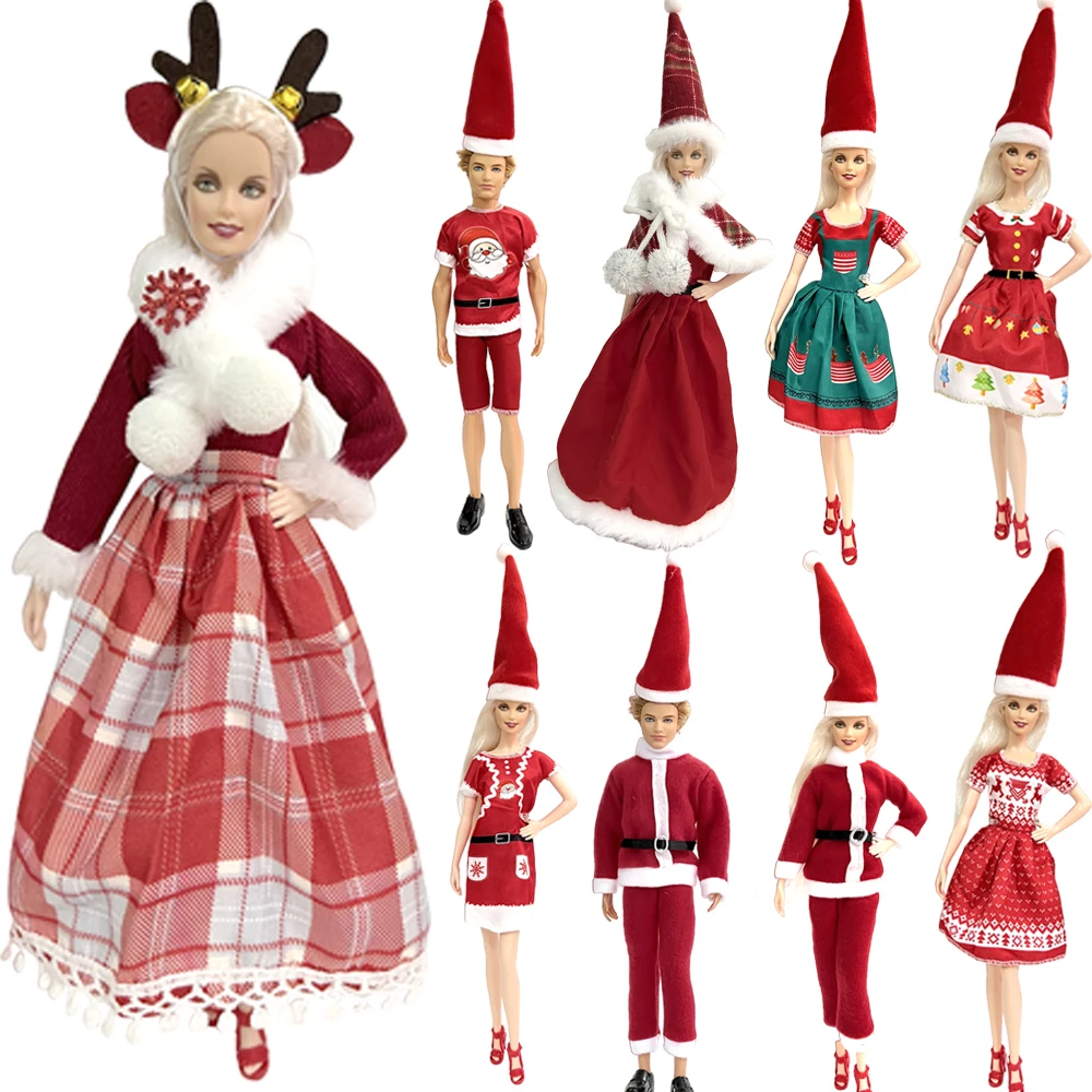 NK 1 Pcs Christmas Day Costume Party Dress for Barbie Doll Accessories Fashion Clothes For KEN Doll Gift Dollhouse Toys JJ