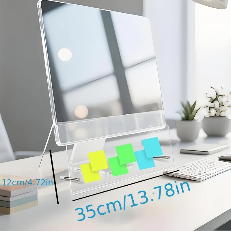 Monitor Memo Board Holder,Adhesive-Free Message Board for Computer Monitors,Movable & Reusable,Durable Acrylic for Office & Home