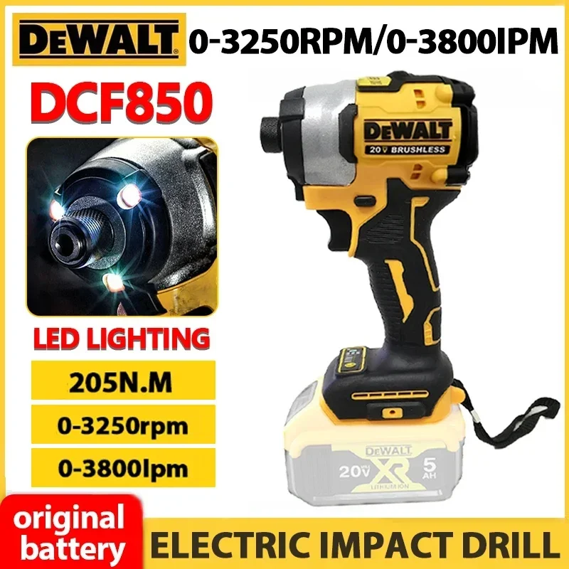 DEWALT DCF850 1/4in Brushless Cordless 3-Speed Impact Driver 20V Lithium Power Tools 3250RPM 3800IPM 205NM Bare Tool