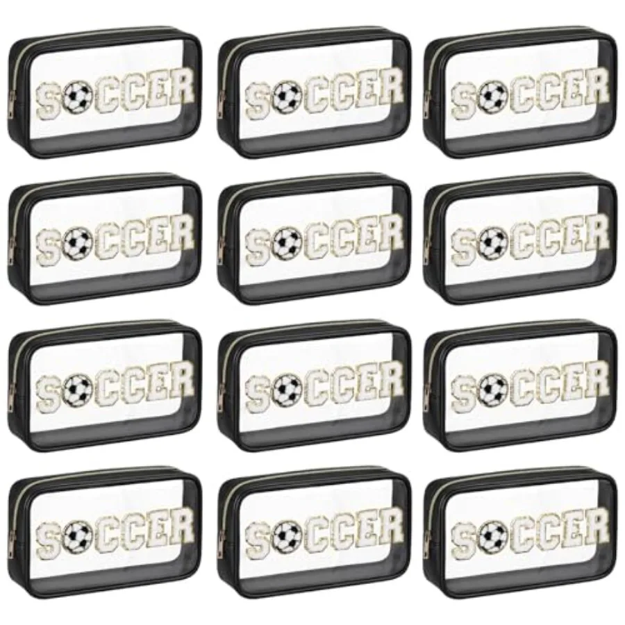 

12 шт. футбольный прозрачный косметический макияж ag wit Celle Letter Patc Sport Goodie Прозрачный чехол из ПВХ Органайзер Водонепроницаемые дорожные туалетные принадлежностиags