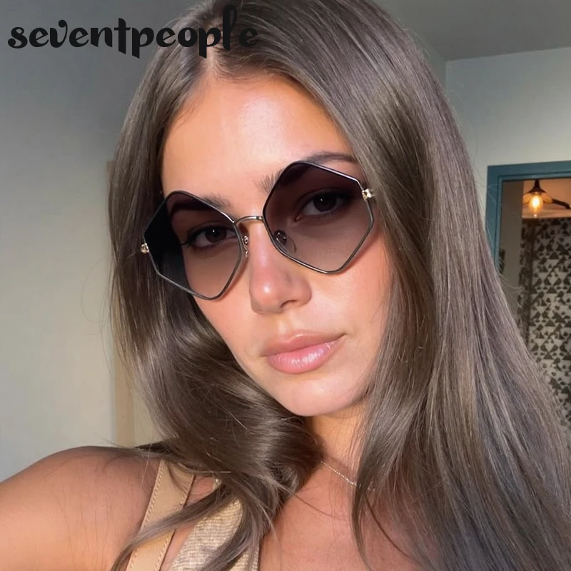 Vintage Steampunk Polygon Sunglasses Women 2025 Luxury Brand Classic Hexagon Sun Glasses Trendy Driving Shades For Ladies UV400 image 5