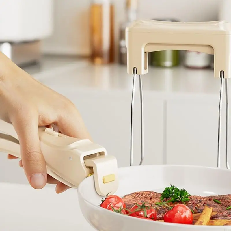 L43A Premium Nonrust Steel Tongs Heat resistant Plate Clamp Kitchen Utensils