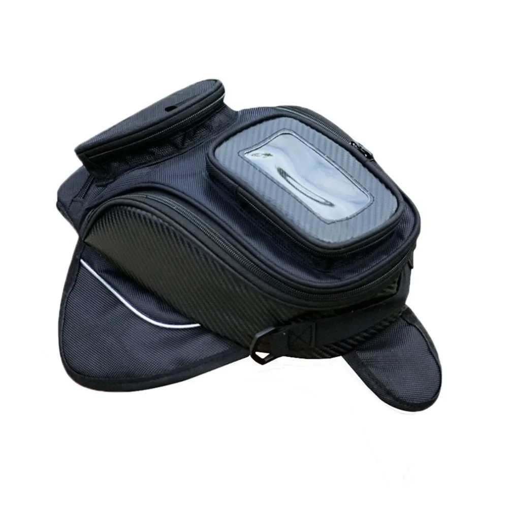 

Motorcycle Fuel Tank Bag with Strong Magnetic Base - Waterproof Slanted Shoulder Travel Pack with Navigation Compartment