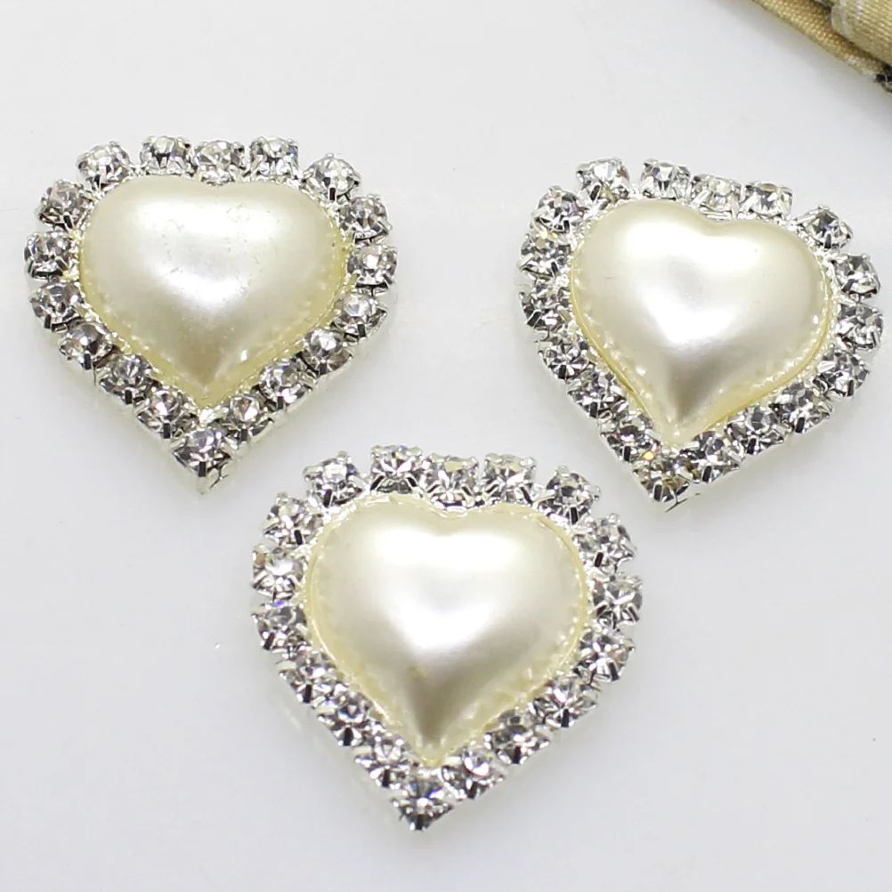 

10Pcs Handmade DIY Metal Pendants Round Heart Drop Flower Simple Alloy Jewelry Accessories Hair Accessories Diamond Buckle Pearl