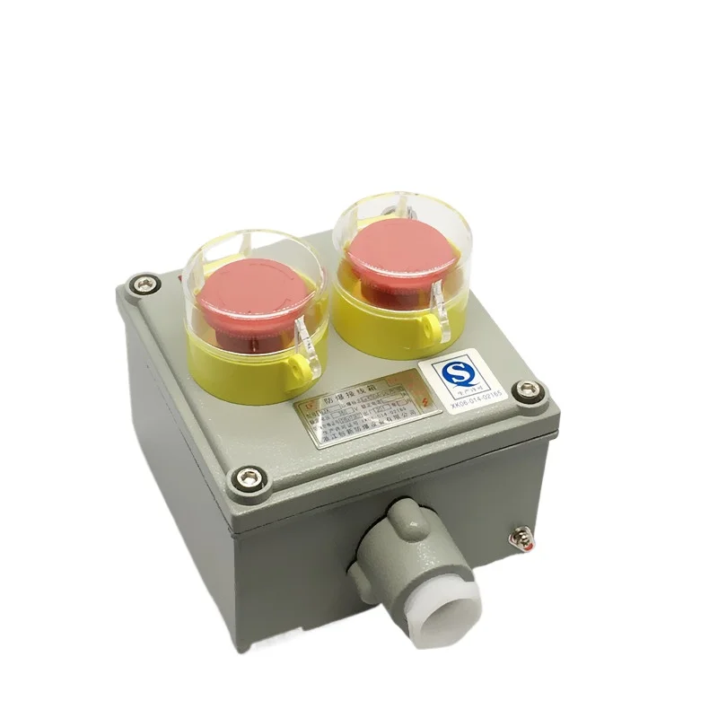 

Explosion-proof emergency stop control button switch, self-locking button box mushroom head protective cover