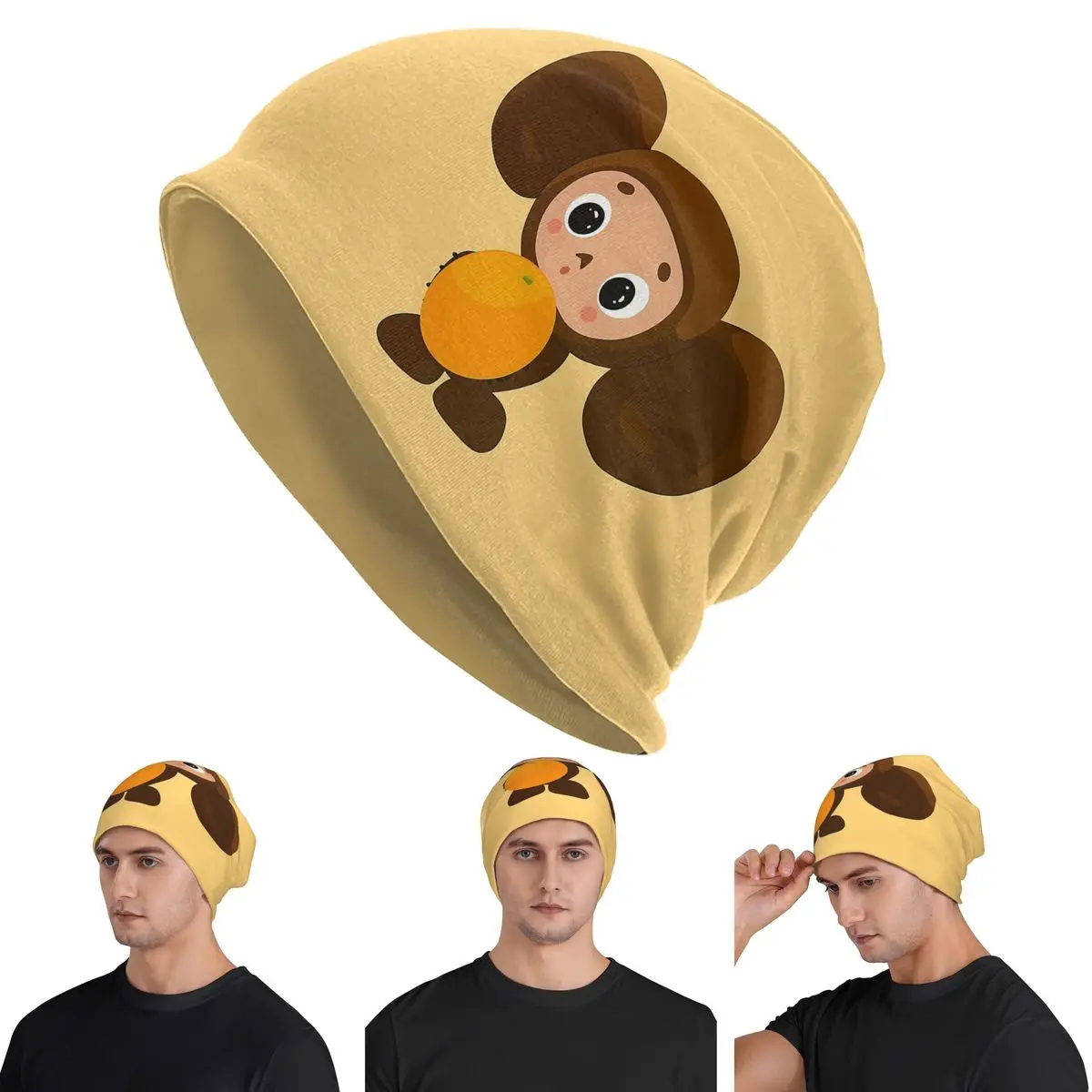

Чебурашка (8) Шапки-бини Skullies, теплая осенне-зимняя уличная шапка, вязаные шапки с капюшоном для взрослых унисекс