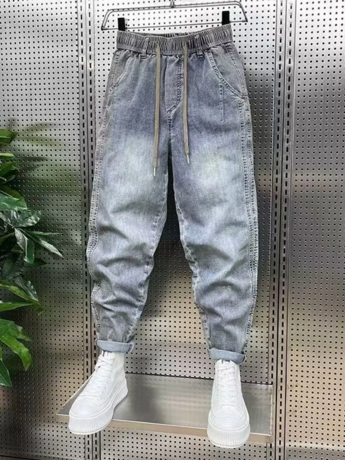 

Новые летние винтажные джинсы с талией, мужские модные свободные повседневные облегающие брюки Харлан, износостойкие длинные брюки Youth (3)