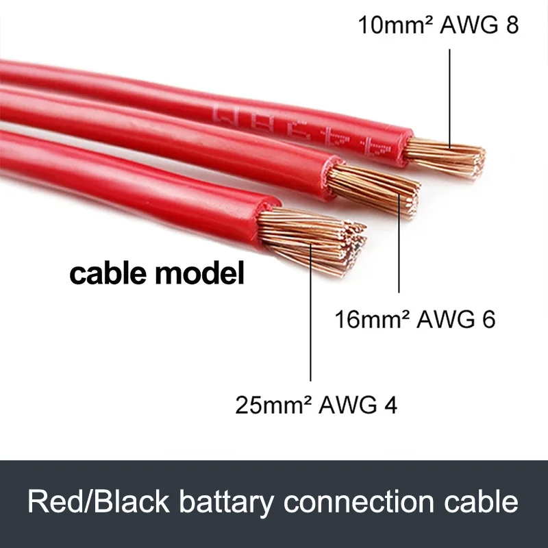 Batterij Inverter Kabel 8 6 4 2 Awg Meeraderige Koperdraad Met M8 Ot Terminal Voor Auto Boot fotovoltaïsche Batterij Aansluiting