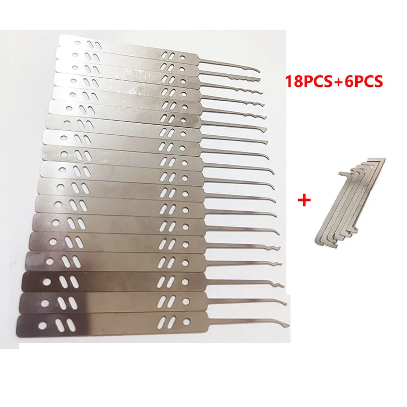New Stainless Steel 18PCS Different Key Repair Practice Tool With 6PCS Tension Tool Hot In Euro Euorpean Country Locksmith Tools