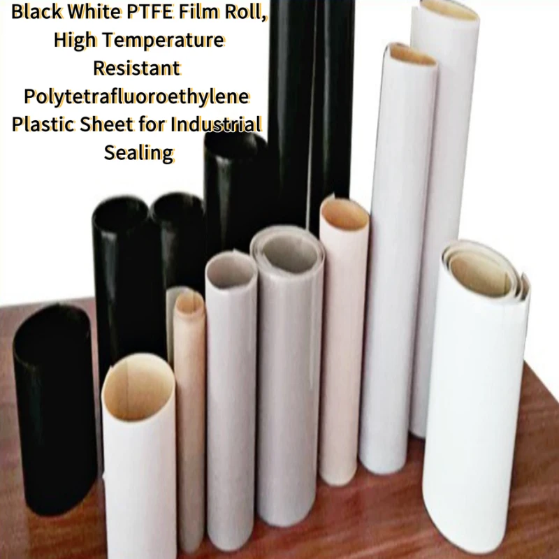 Black White PTFE Film Roll, High Temperature Resistant Polytetrafluoroethylene Plastic Sheet Industrial Sealing