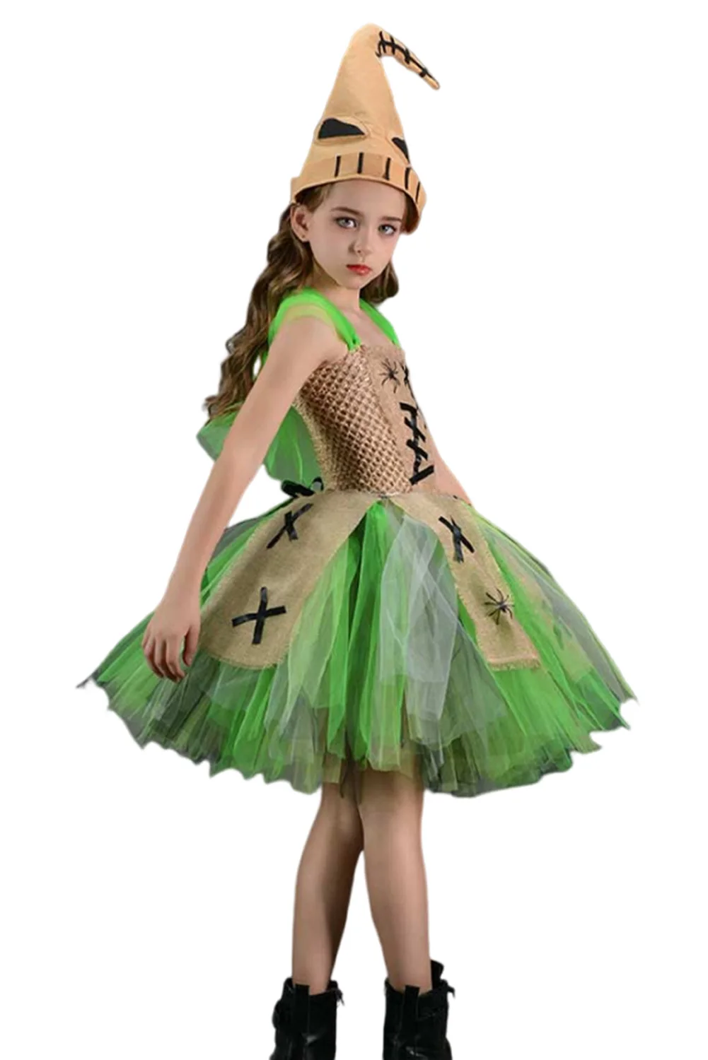 Disguise Oogie Boogie Cosplay Child Girls Tutu Dress Movie Nightmare Then Christmas Stage Costume Kid Role Play Fancy Cloth