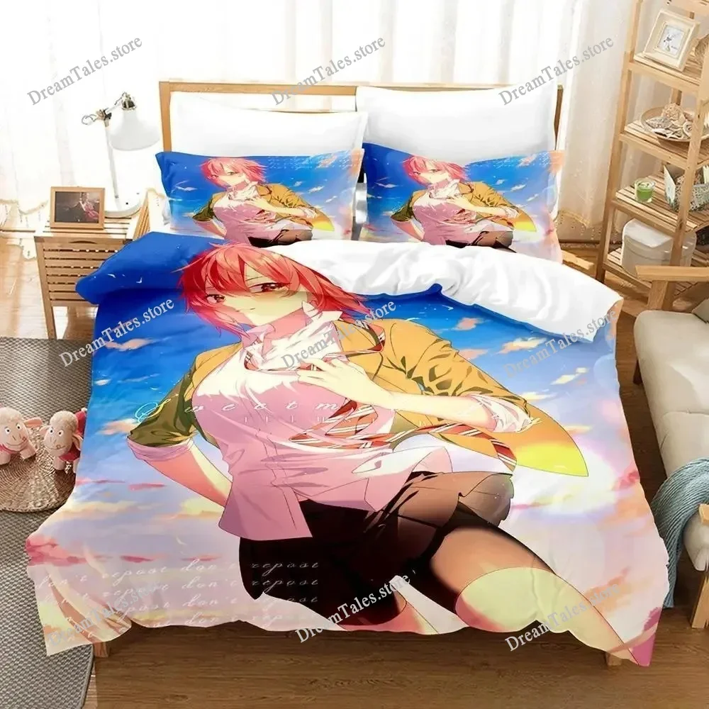Anime Tomo-chan Is A Girl!  Bedding Set Boys Girls Twin Queen Size Duvet Cover Pillowcase Bed Kids Adult Home Textileextile