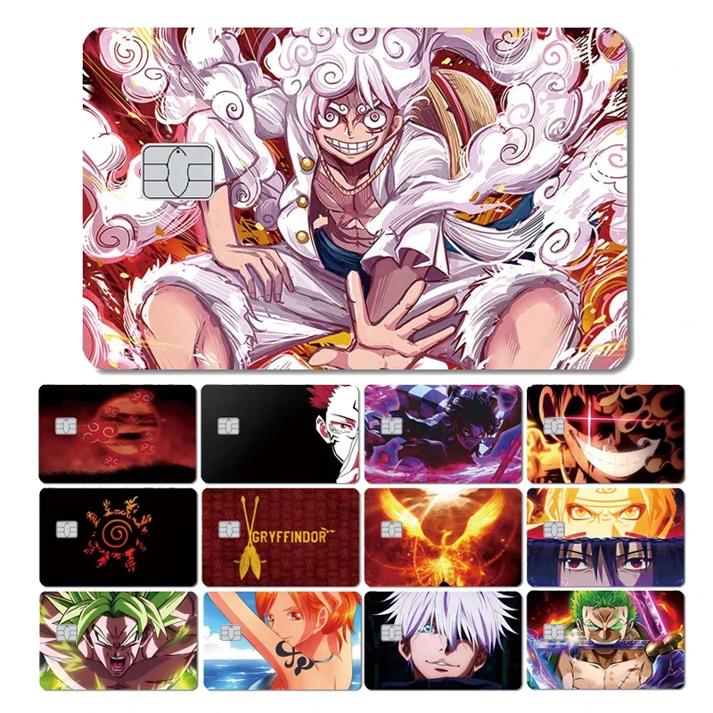 One Piece Anime Dragon Ball Cute Cat Robot Ultra Thin Sticker Film Skin Cover Case for Small Chip Credit Debit Card