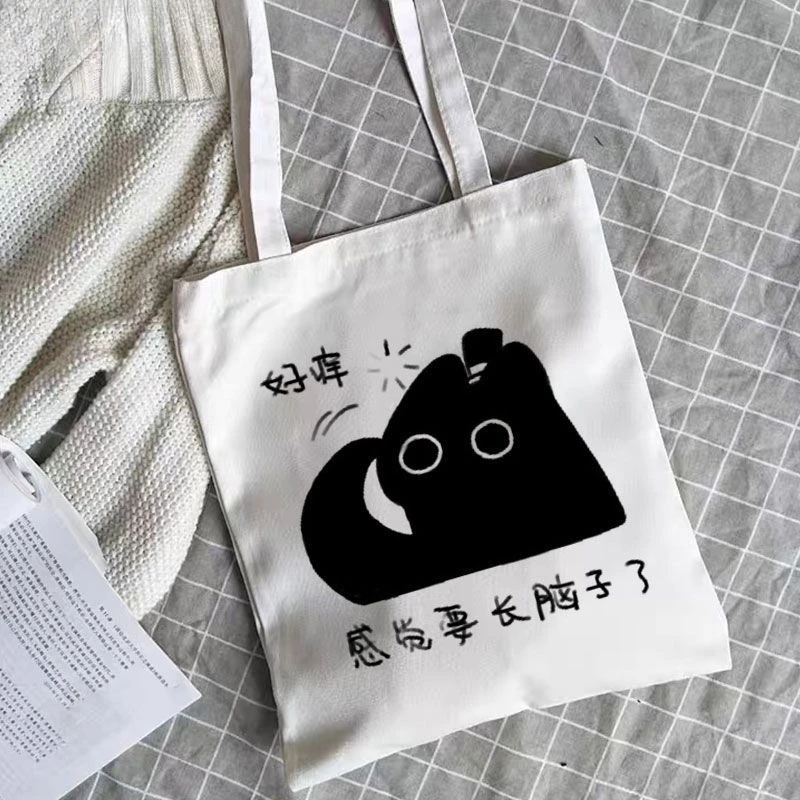 신비의 제왕 애니메이션 주변 캔버스 가방, 클라인 고양이, 학생 대용량 핸드백, 숄더백