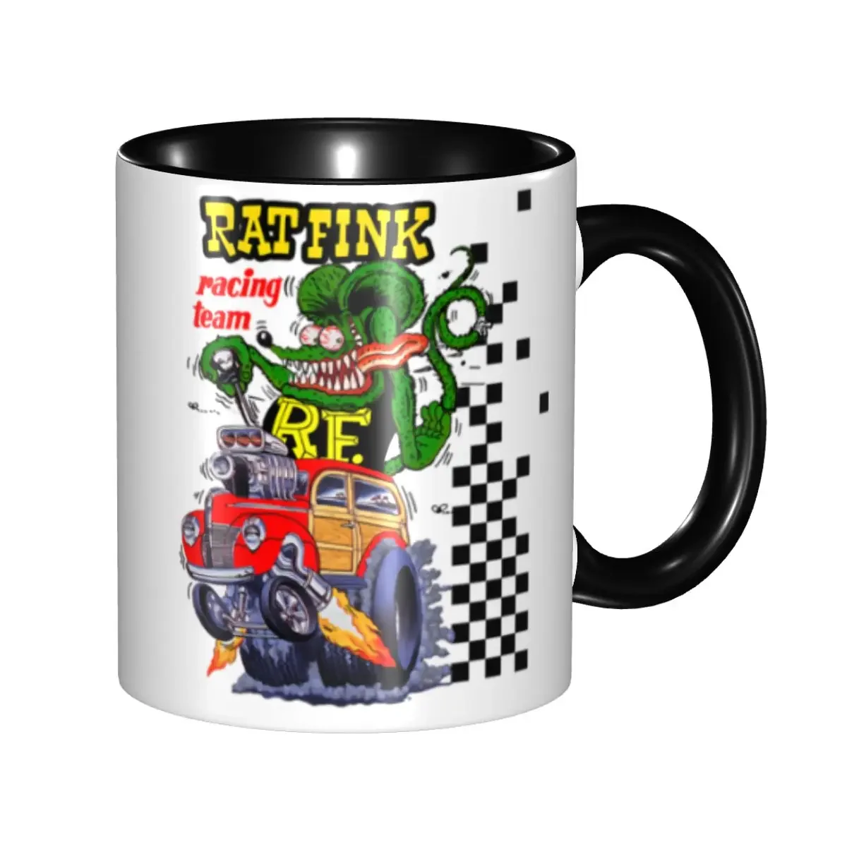 Personalized Cartoon Rat Monster Rod Coffee Mug DIY Rat Fink Ceramic Tea Milk Cups