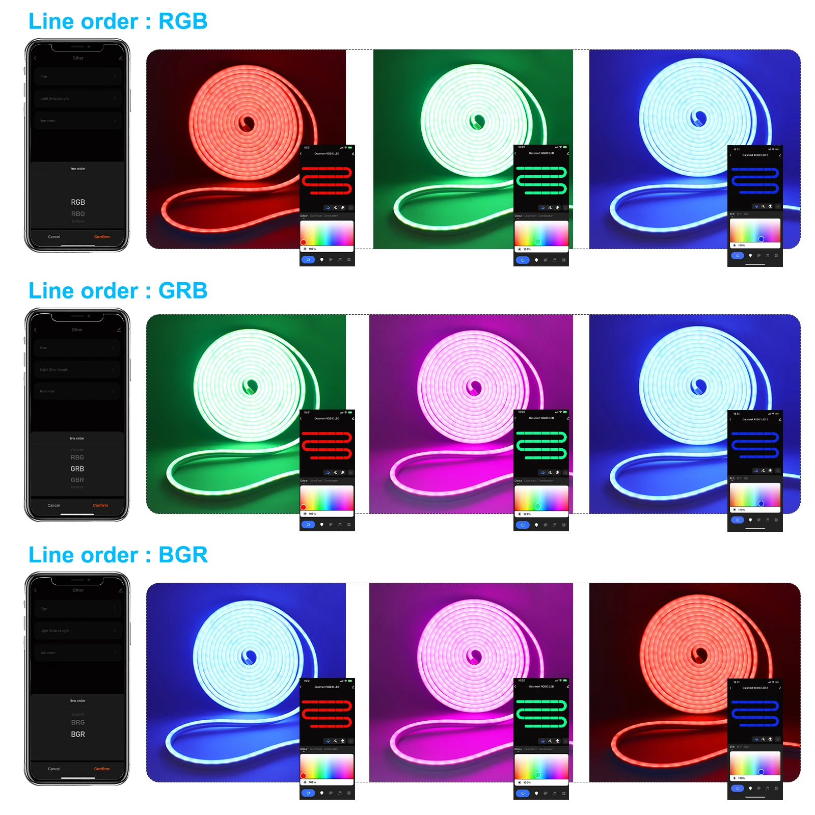 Neon LED Strip Lights RGB WS2811 12/24V 84LEDs/M Silicone Rainbow Neon Rope Light Music Sync RGBIC Dreamcolor Chasing Strip Tape