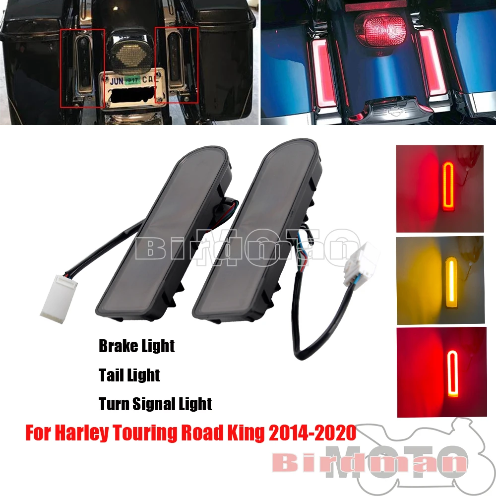 

Motorcycle LED Light Accent Saddlebag Inserts Support Tail Light For Harley Touring Electra Road Glide FLTRUSE CVO FLHR 14-20