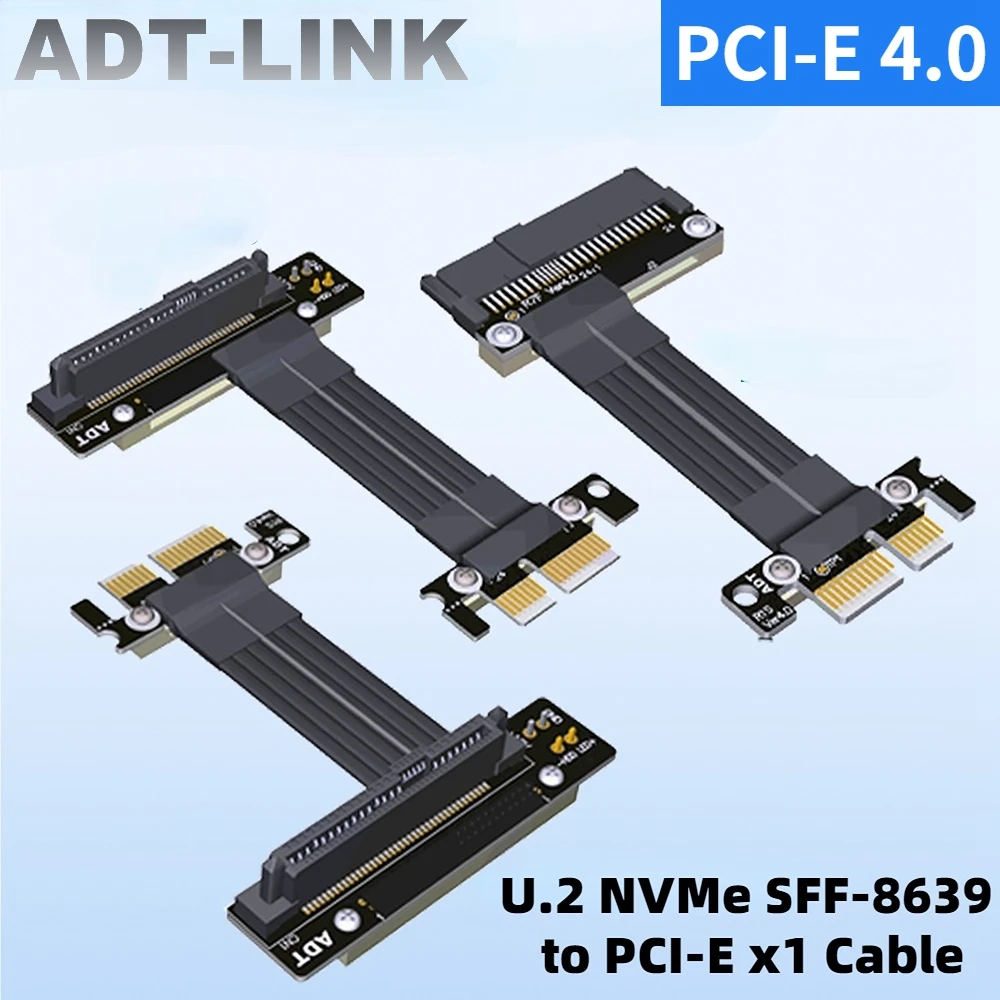 

U.2 Interface PCIe 4.0 x1 To U2 NVMe SSD SFF-8639 U2 PCIe 4.0 Extension Cable Riser Adapter High-Speed Signal Data Gen4 Extender