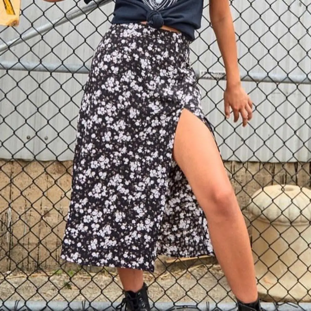 Vrouwen Rok Polyester Split Rok Comfortabele Ademende Mooie Luipaard Print Vrouwen Rok