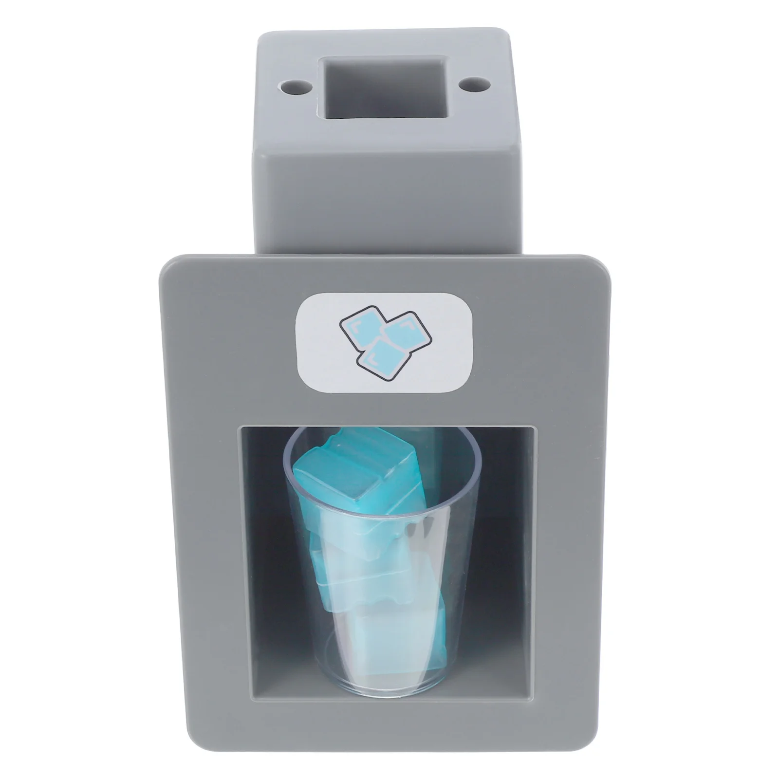 

Pretend Play Ice Maker Gray Body Transparent Cup Kids Interactive Kitchen Appliance Realistic Simulation for Toddlers