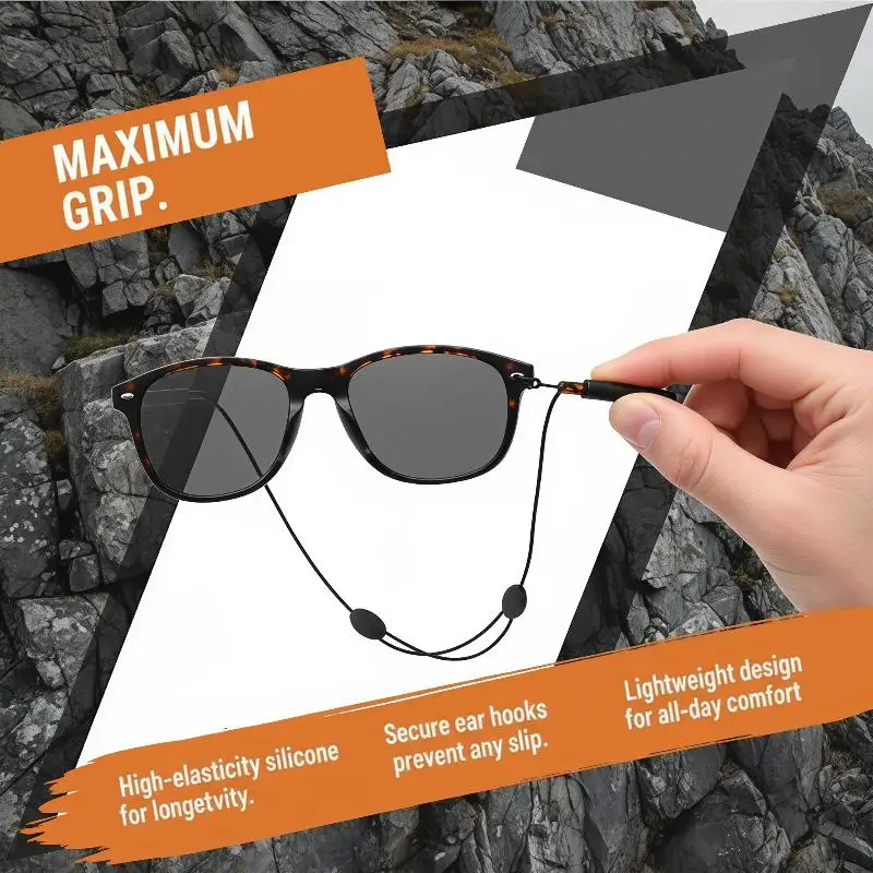 New Adjustable Eyewear Rope Universal Elastic Anti-Slip Silicone Glasses Strap Adjustable For Kid Adults 25/30 Cm