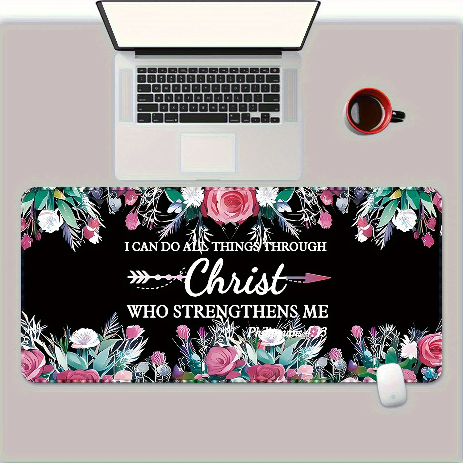Floral Bible Verse Mouse Pad 