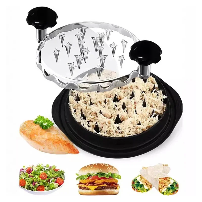 1PC Chicken Meat Grinder Upgraded with Transparent Lid Large Non-Slip Base Durable Plastic Crusher for Beef And Vegetables
