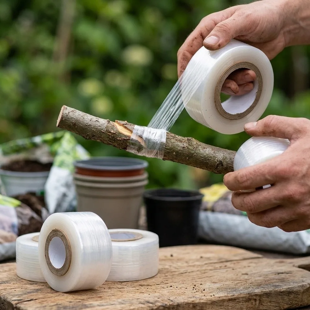 Stretchable Grafting Tape 480m Total 4 Packs for Fruit Tree Grafting Flower Binding Horticultural Propagation Tape