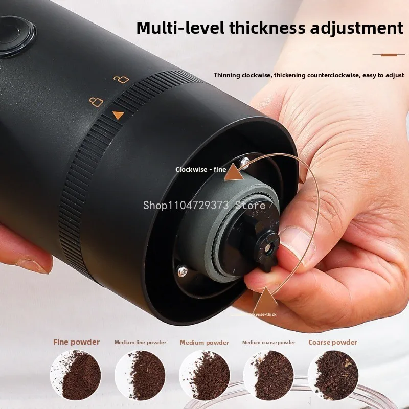 1 قطعة مطحنة القهوة الكهربائية المحمولة USB-C قابلة للشحن مطحنة الفول الهادئة لإسبريسو المنزل مكتب السفر استخدام أجزاء ماكينة القهوة