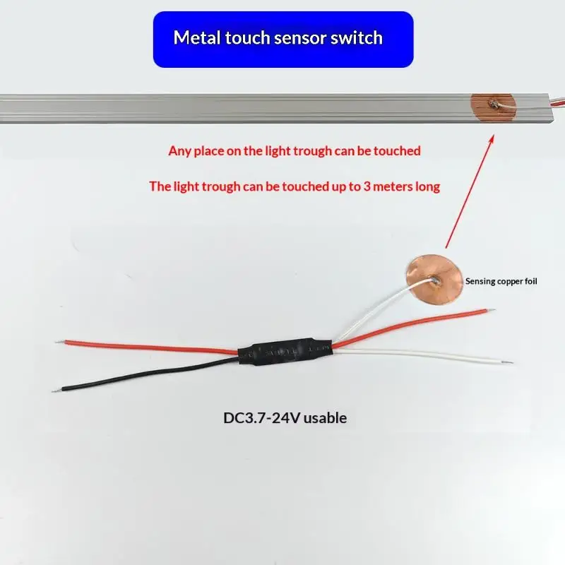1 Set Copper Dimmer Switch Metal Copper Touch Switch For Metal Base Table Lamp/Aluminum LED Strip Copper Foil Induction Switch
