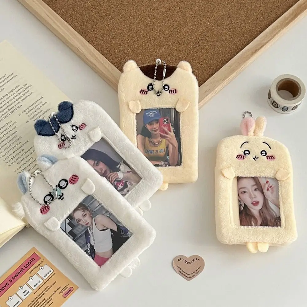 Animal Photocard Holder Bag Pendant Card Bag Plush Photocard Holder Idol Photocard Holder ID Card Cover Bus Card Holder Lady