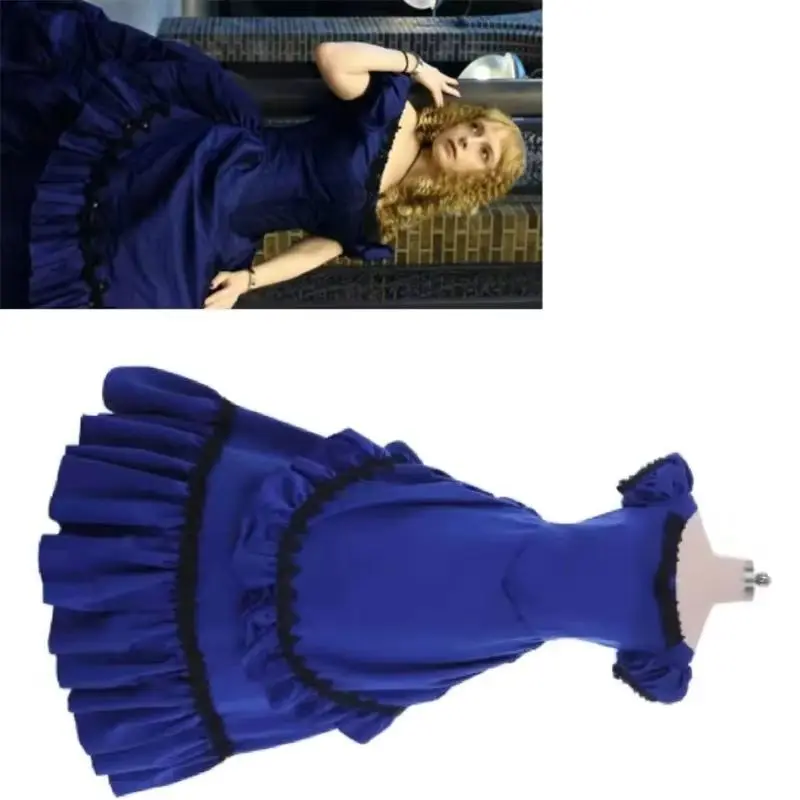 Disfraz de Cosplay de Claudia, la entrevistada de The Vampire Chronicles, vestido gótico azul hecho a medida