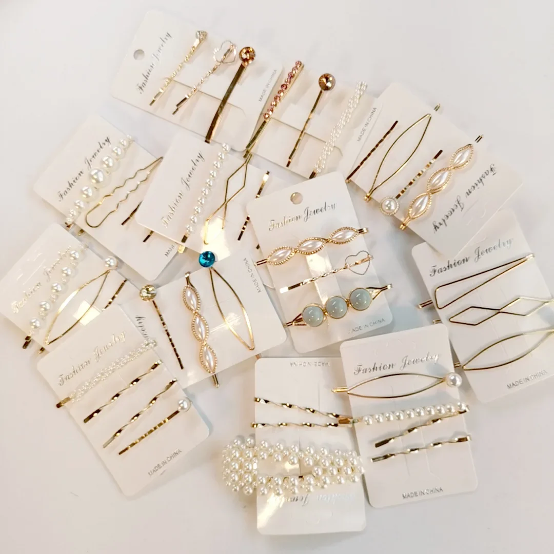 

Pearl hairpin set Korean temperament sweet beauty net red INS Super immortal CLIP side Liu Hai D135