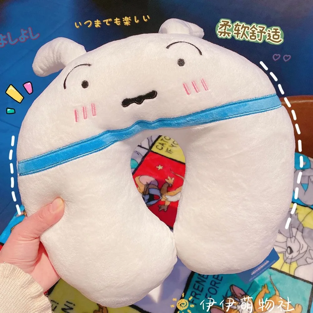 หมอนรองคอรูปตัวยูขนาดเล็กน่ารักลายการ์ตูนแบบพกพา สไตล์คู่รัก ป้องกันคอ หมอนเดินทาง หมอนงีบหลับ ของขวัญสำหรับเด็กผู้หญิง ของเล่น