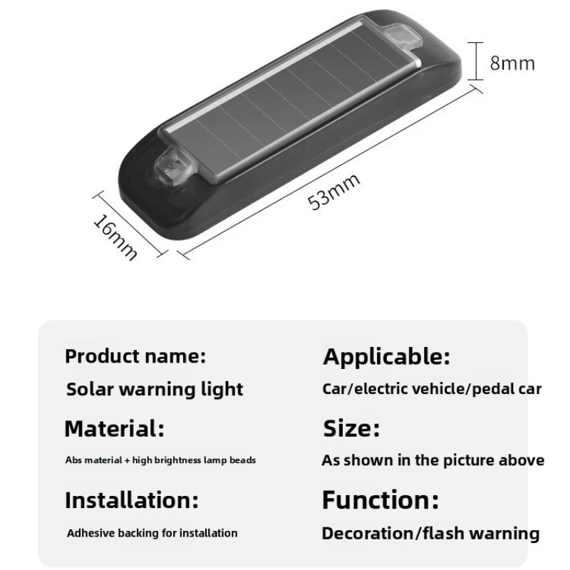 ضوء تحذير الطاقة الشمسية لسيارات الدراجات النارية مؤشر مصباح ليد جيب في الليل الحذر ستروب تحذير ضوء مصباح جيد الإضاءة #6