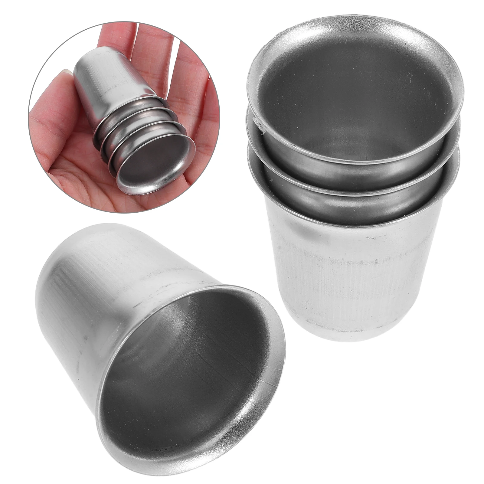 

4Pcs Luxurious Stainless Steel Communion Wine Glass Metal Offering Cup For Enhancing The Overall Dining Experience In Ceremonies