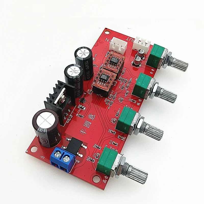 SOTAMIA نسخة محدثة AD828 مكبر للصوت لهجة Preamp لوحة الصوت ثلاثة أضعاف ألتو باس تعديل التحكم في مستوى الصوت HIFI Super NE5532