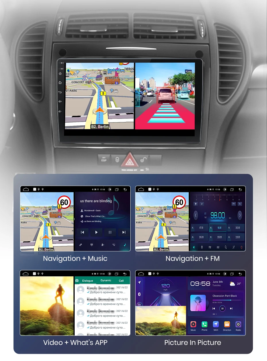Junsun carplay android auto autoradio für mercedes benz slk klasse r171 2011-2015 slk 2004 2011 gps intelligente systeme – Detail 23