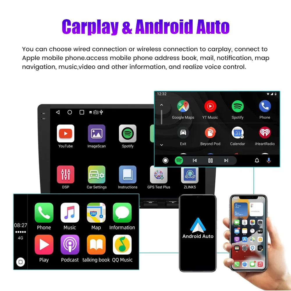 9 Inch Android Car Radio 2Din Universal Stereo Single Knob IPS Screen GPS Navigation Multimedia Video Player CarPlay Piano Keys