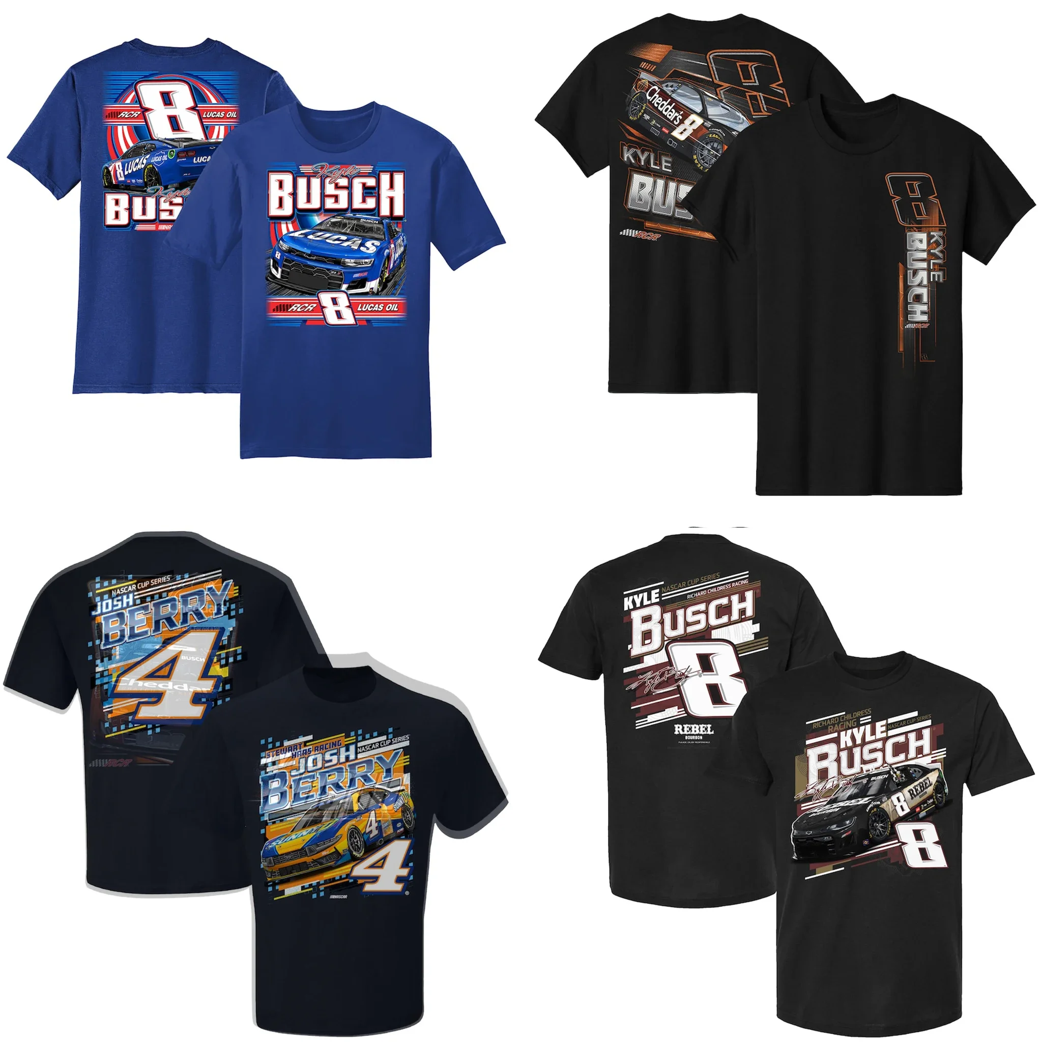 

Kyle Busch 8 Motor Sports Racing Men's Athletic Lightweight Cotton Classic Short Sleeve Crewneck T-Shirt Tee Shirt