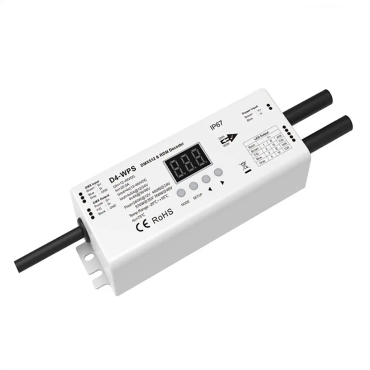 جديد DA4-WPS DMX512/RDM فك 12 فولت-48 فولت تيار مستمر 4CH دالي باهتة DT8 DT6/PWM يعتم لون واحد/CCT/RGB/RGBW LED الشريط