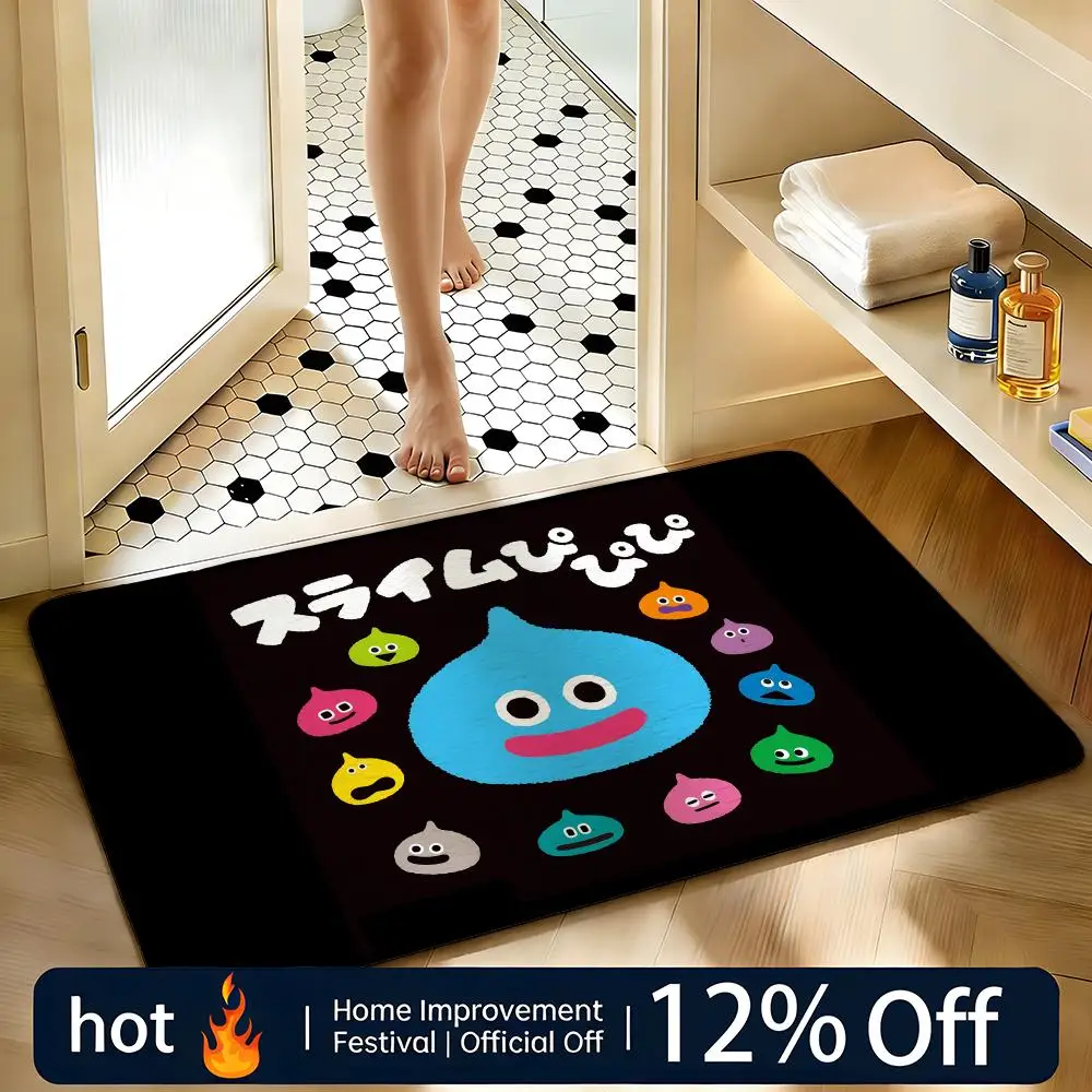 Weicher, saugfähiger, rutschfester Teppich, Game D-Dragon Quest Heroes Rocket Slime Bodenmatte, Heimdekoration, Fußmatte, Schlafzimmer-Bodenmatte, Duschteppich