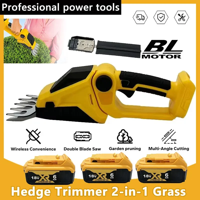 

Cordless 2 IN 1 Hedge Trimmer Electric Grass Trimmer Bush Trimmer Grass Shears Garden Tools Fit Dewalt 20V Battery