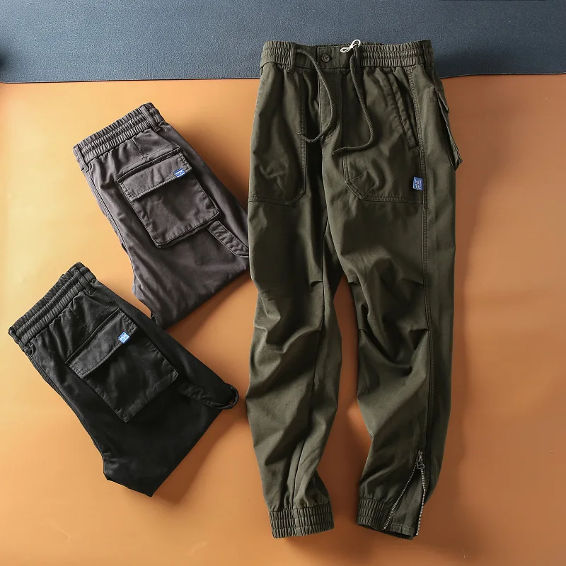 

Winter New Sle Men's Retro Waed Fce Lined Thiened 3D Tailored Workwear Casual Pants Warm Comfortable Cotton Jeans