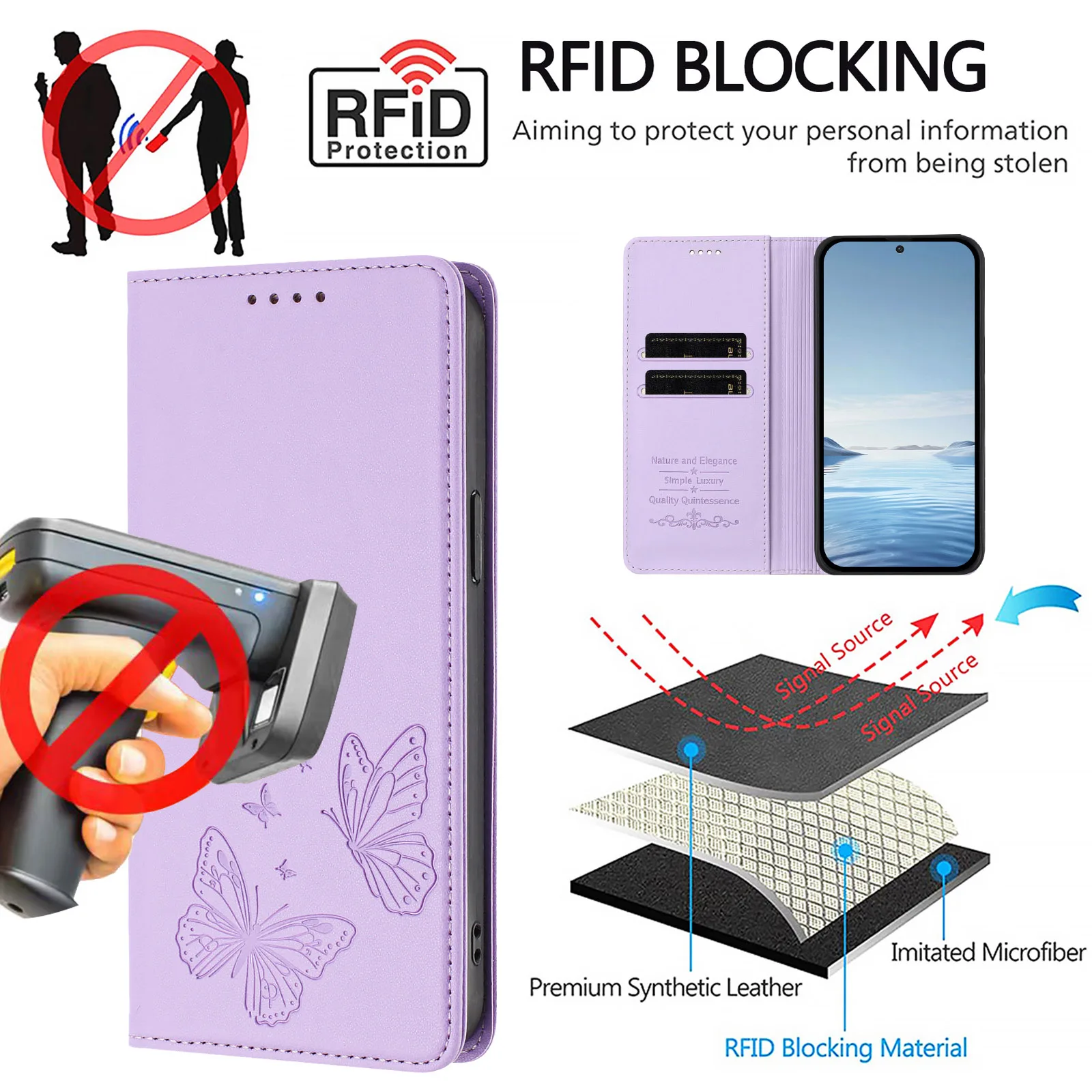 Magnetic Wallet Flip Leather Case For Samsung Galaxy A07 A17 A37 A57 A06 A16 A26 A36 A56 M16 M36 M56 Butterfly Flower Back Cover