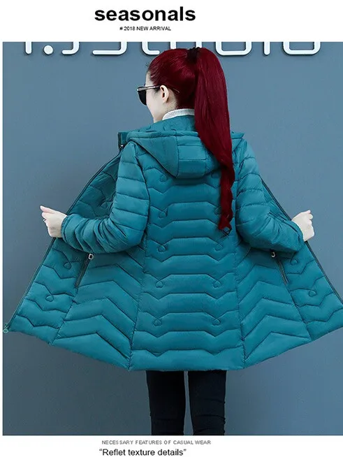 

Женская легкая модная демисезонная куртка Slim Fit средней длины из хлопка с пуховым наполнителем на молнии