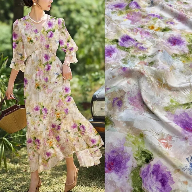 silk-crepe-de-chine-fabric-with-gorgeous-purple-floral-print-for-diy-sewing-dress-skirt-pants-pajamas-elastic-silk-fabric-r2547