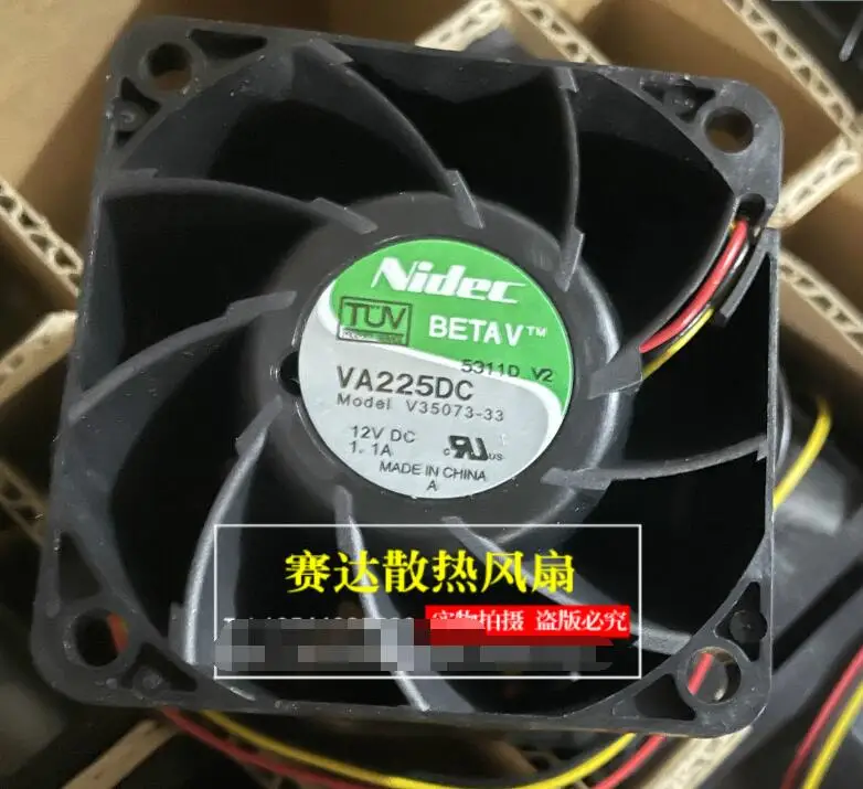 Nidec V35073-33 DC 12V 1.1A 60x60x38mm 3-Wire Server Cooling Fan