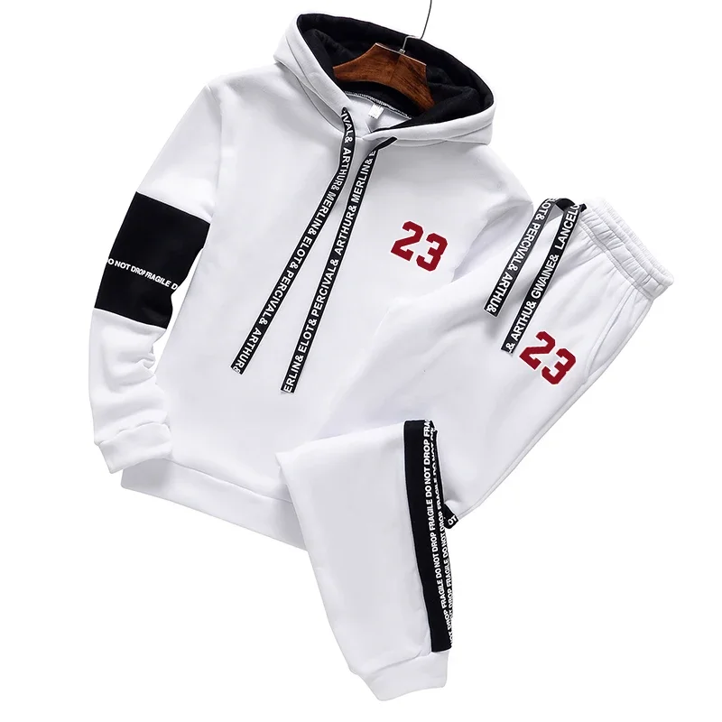 Men Tracksuit 2024 Two Piece Sets Man Hooded Sweatshirts Pullover Tracksuit Autumn Winter Jogging Suit Men Hoodies Men Clothing