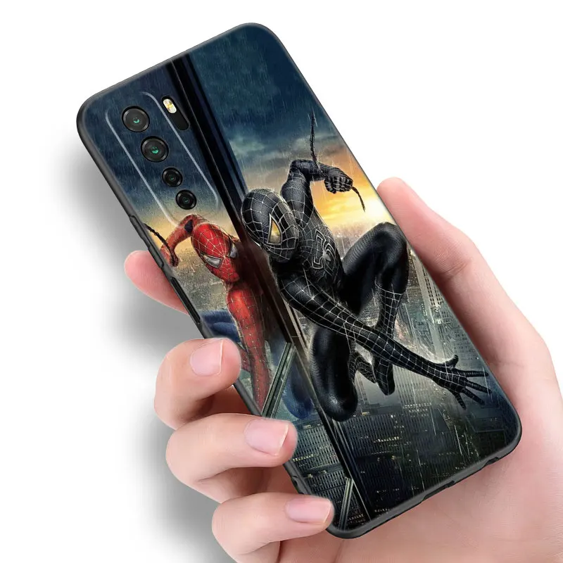 Marvel Spiderman Black Silicone Phone Case For Huawei Nova 8 9 10 SE 11 Ultra 12 Pro 7i 8i 11i 11E Y70 Plus Y60 Y61 Y71 Y90 Y91